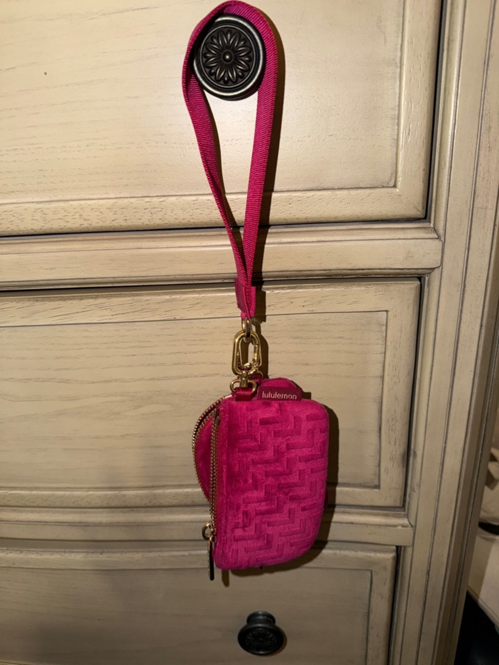lululemon athletica Dual Wristlet Berry rumble Gold Hardware